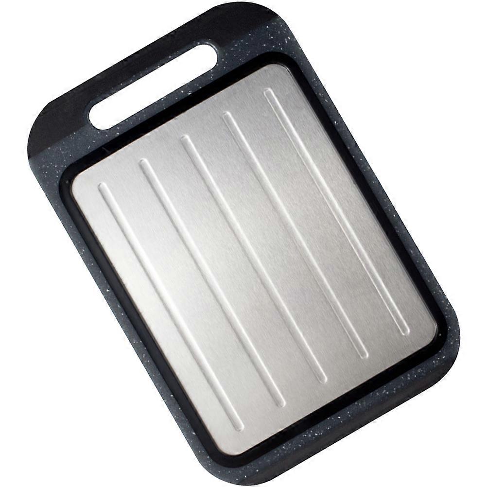 Defrosting Tray Meat Defrosting Plate Double Sided Board Indoor Kitchen Silver 37x25cm Defrosting 1Pcs