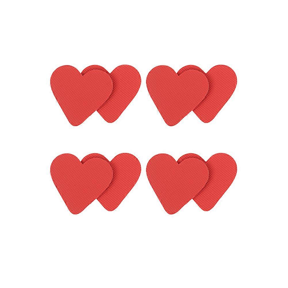 Sole Noise Reduction Heart-shaped Resin Red for High Heels 4 Pairs