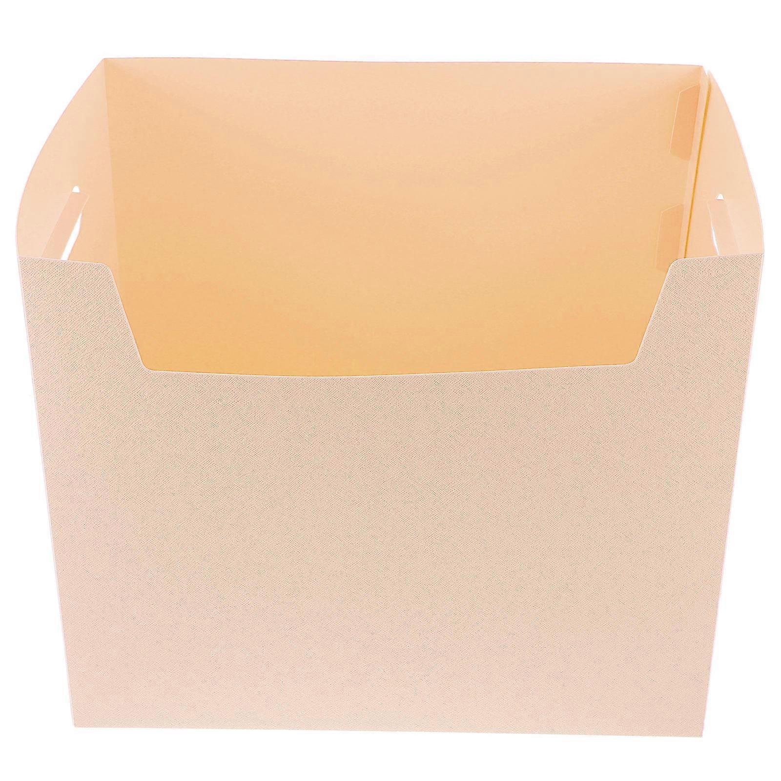 Paper Organizer Box Household Storage Box Compact Design Apricot Color Suitable For Home 1Set