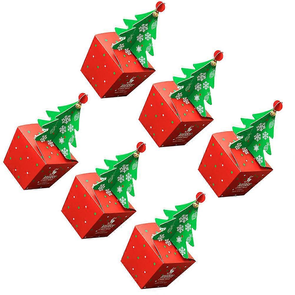 Cookie Boxes Christmas Paper Boxes Portable Storage Container Festive Design Square Multi Color 24Pcs For Sweets And Desserts