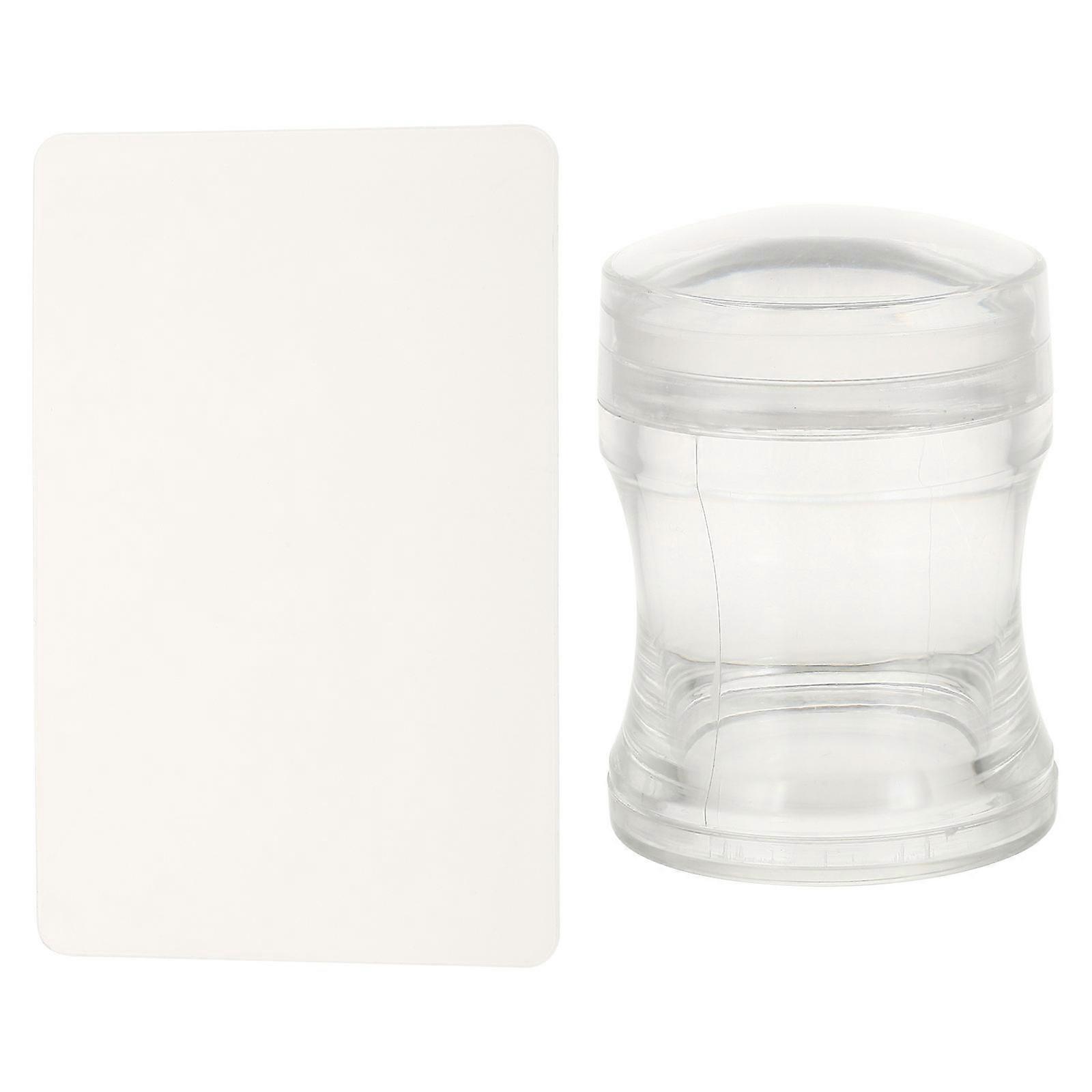 Manicure Nail Stamp Pattern Transfer Single-End Transparent Silicone Tool 1Pack