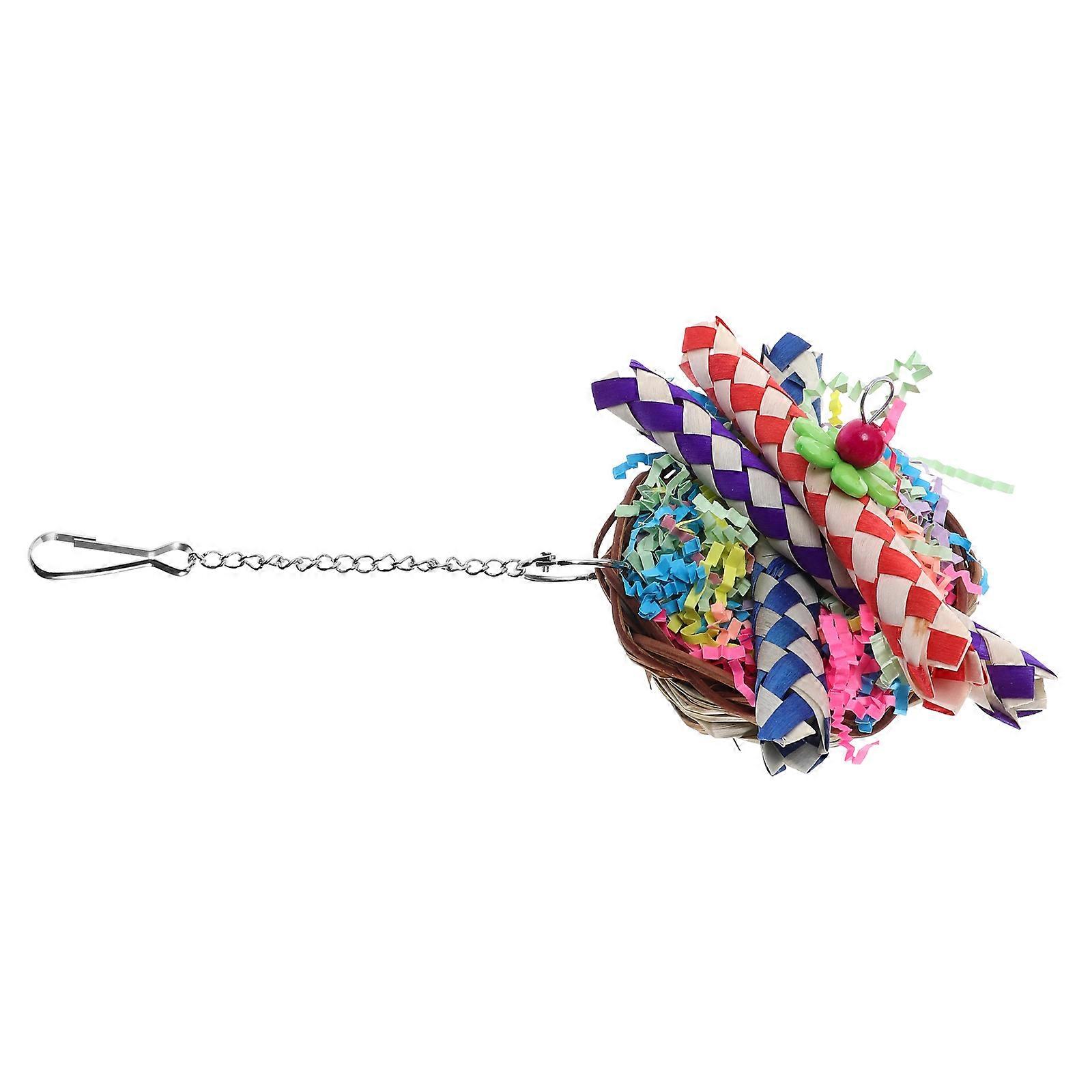 Colorful Parakeet Chewing Toy for Cage – Durable Foraging & Shredding Accessory for Conure, Cockatiel, Budgies, and Lovebirds – Promotes Cognitive