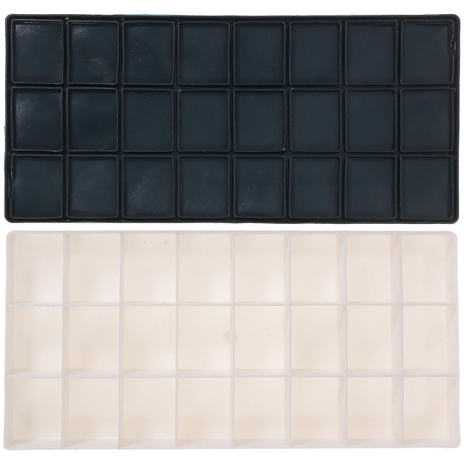 صندوق طلاء بالألوان المائية Deep Wells مع غطاء محكم الإغلاق ، لوحة بلاستيكية سميكة للألوان المائية ، الغواش ، تخزين الطلاء الاكريليكي والزيتي - حاوية التوريد الفنية