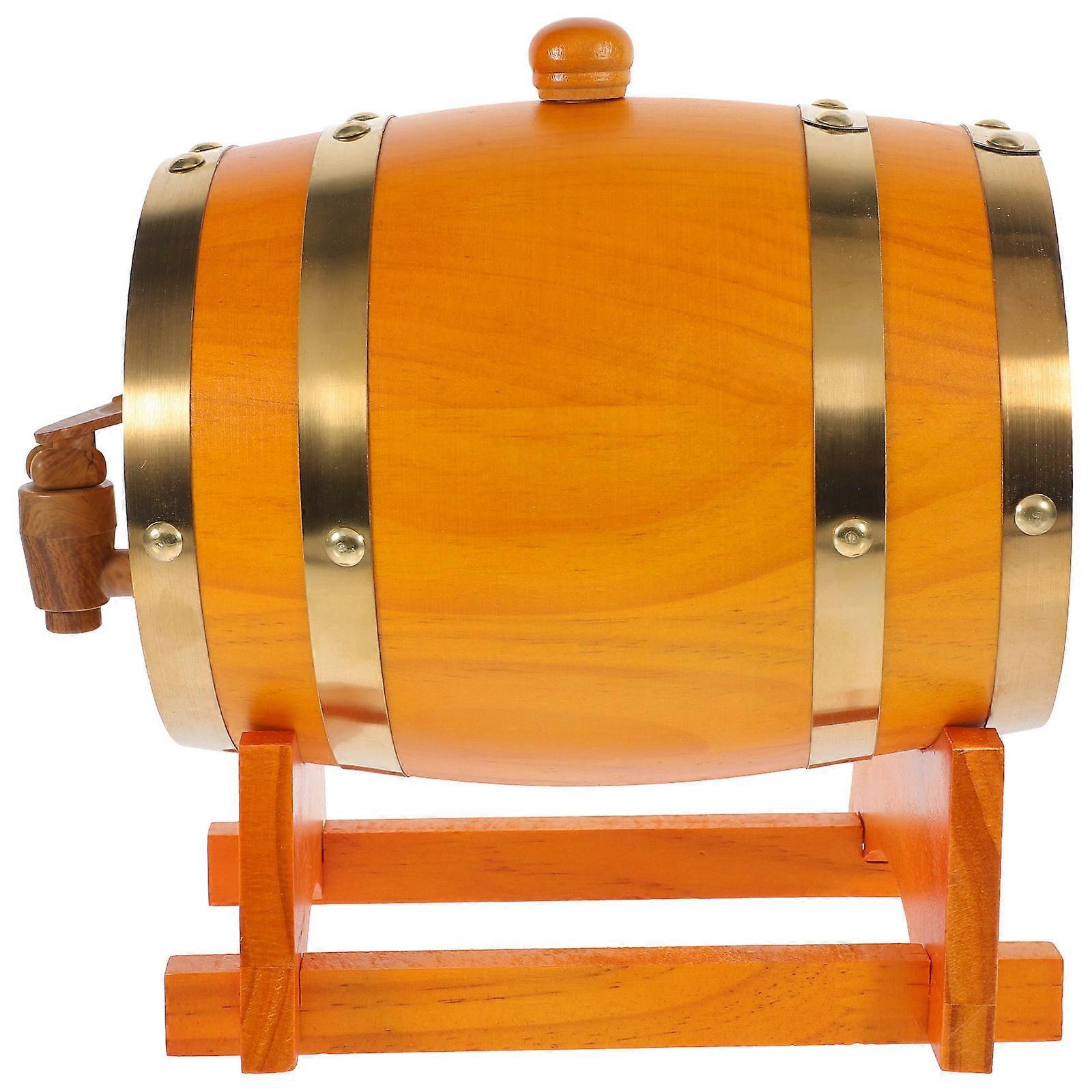 Beverage Storage Wooden Barrel Restaurant Use Brown Color 1.5L 1 Set