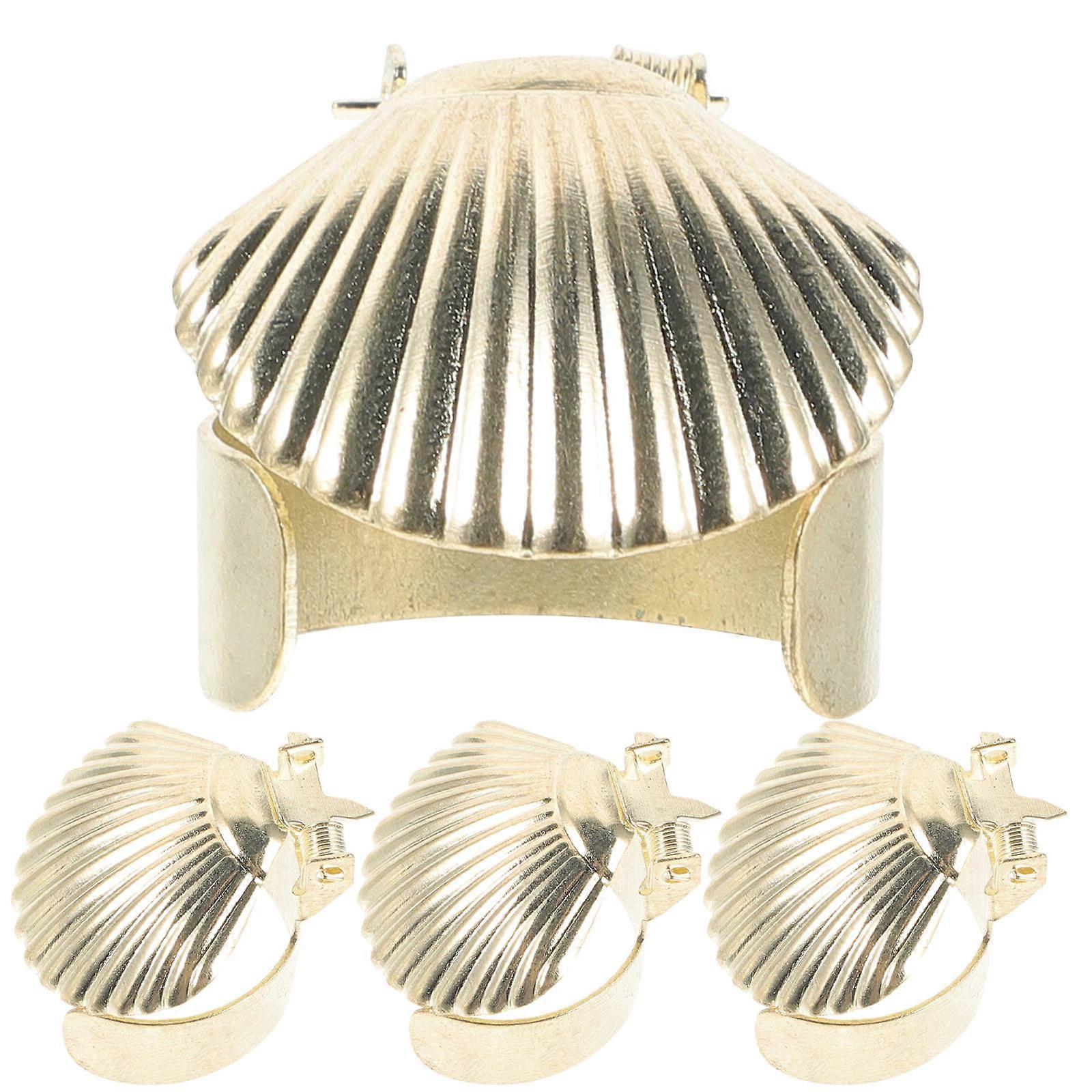 Candles Decor Automatic Candle Extinguisher Shell Shaped Metal Cap Design For Home Use 4Set