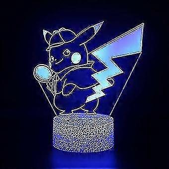 3d Touch Lamp Kids Night Lights 7 Colors With Remote Control - Pikachu