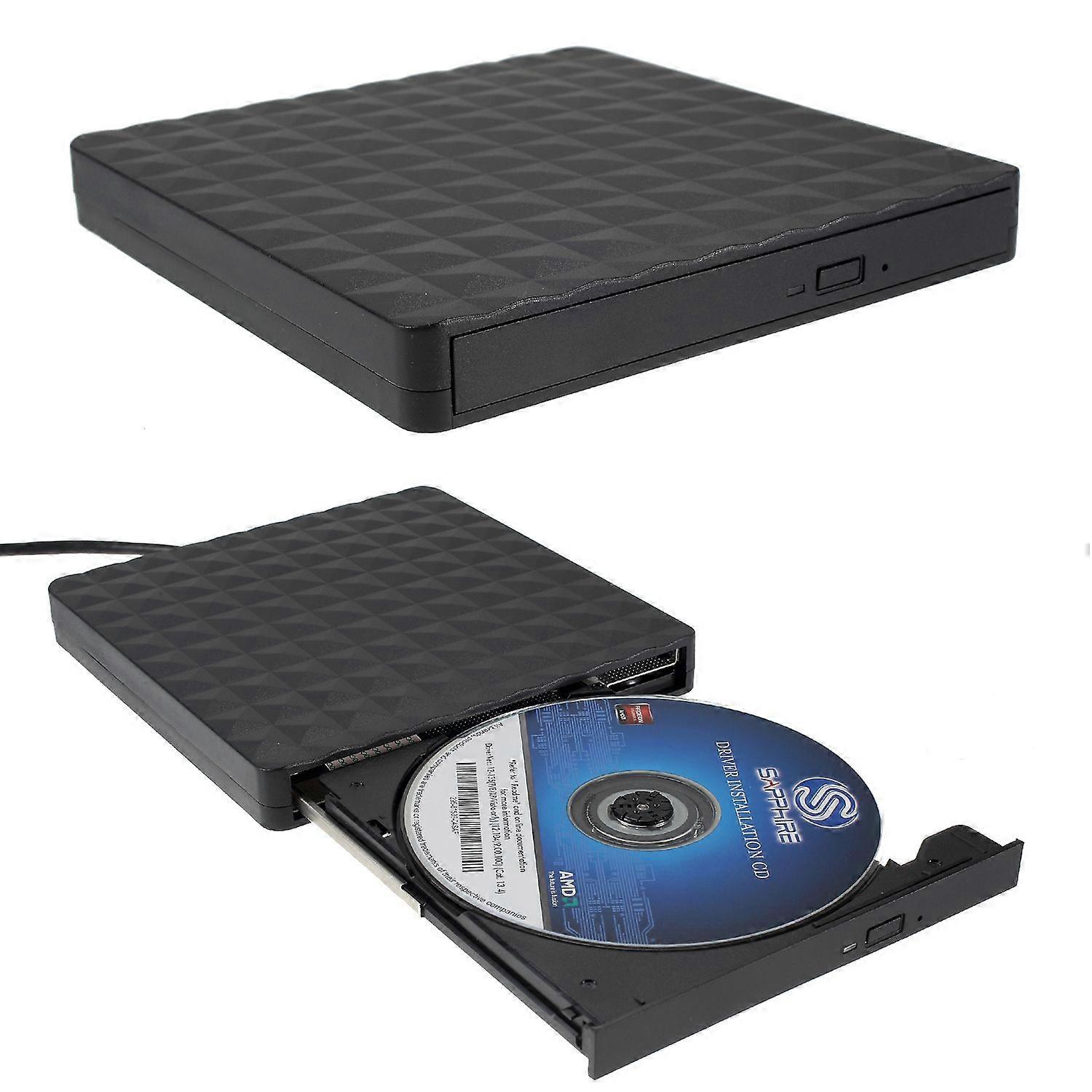 Rhombus Shape External Optical Drive DVD-RW [with USB3.0 Port Cable] for Notebook/PC/Macbook