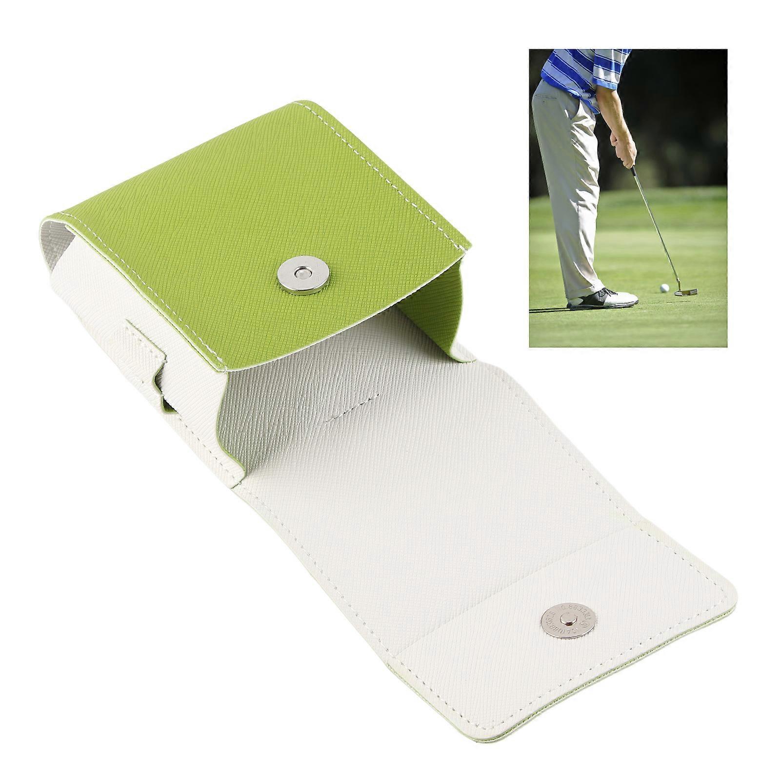 Golf Rangefinder Case Waterproof Universal Range Finder Carry Bag with Belt Clip Button Closure Green White 