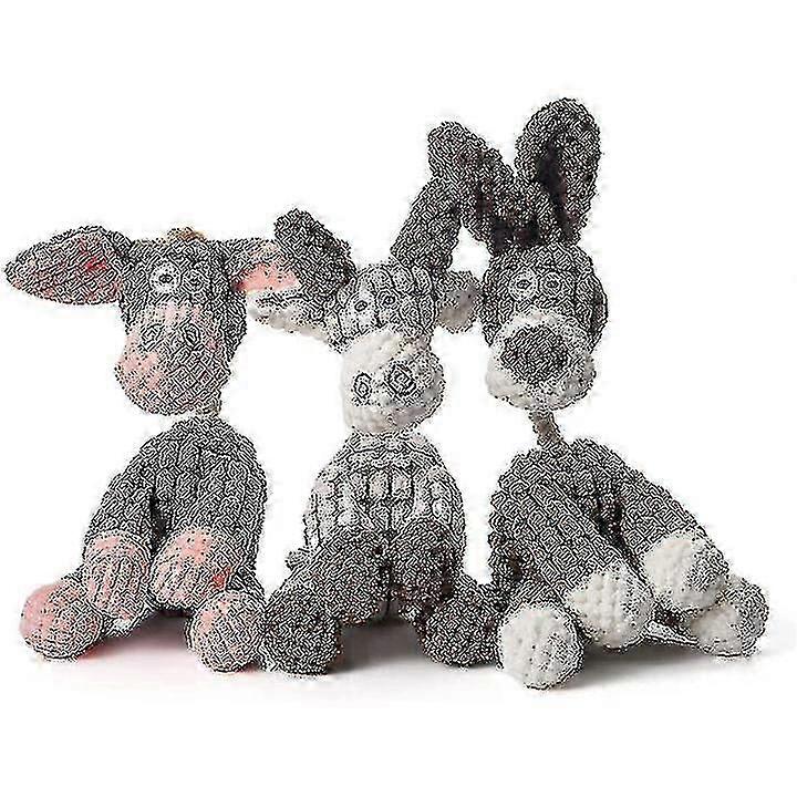 3pcs Indestructible Robust Donkey, Squeaky Dog Toys for Aggressive Chewers, Plush Dog Toy