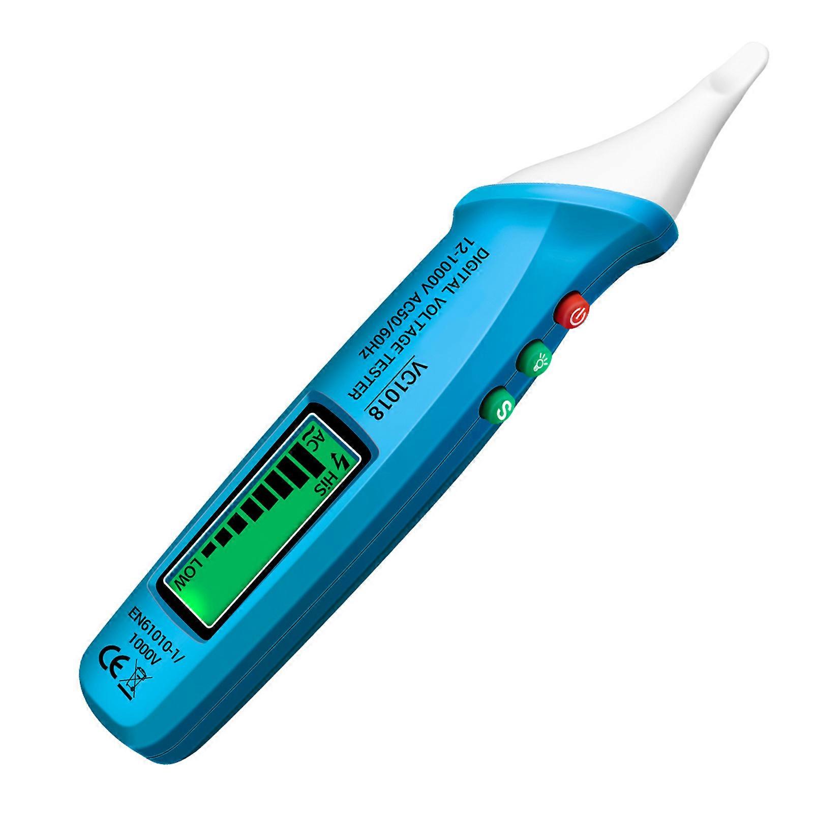 ANENG VC1018 Non-contact Digital Voltage Tester 12V - 1000V Multifunctional Pen for AC Voltage Detection, Continuity & Battery Testing with Alarm