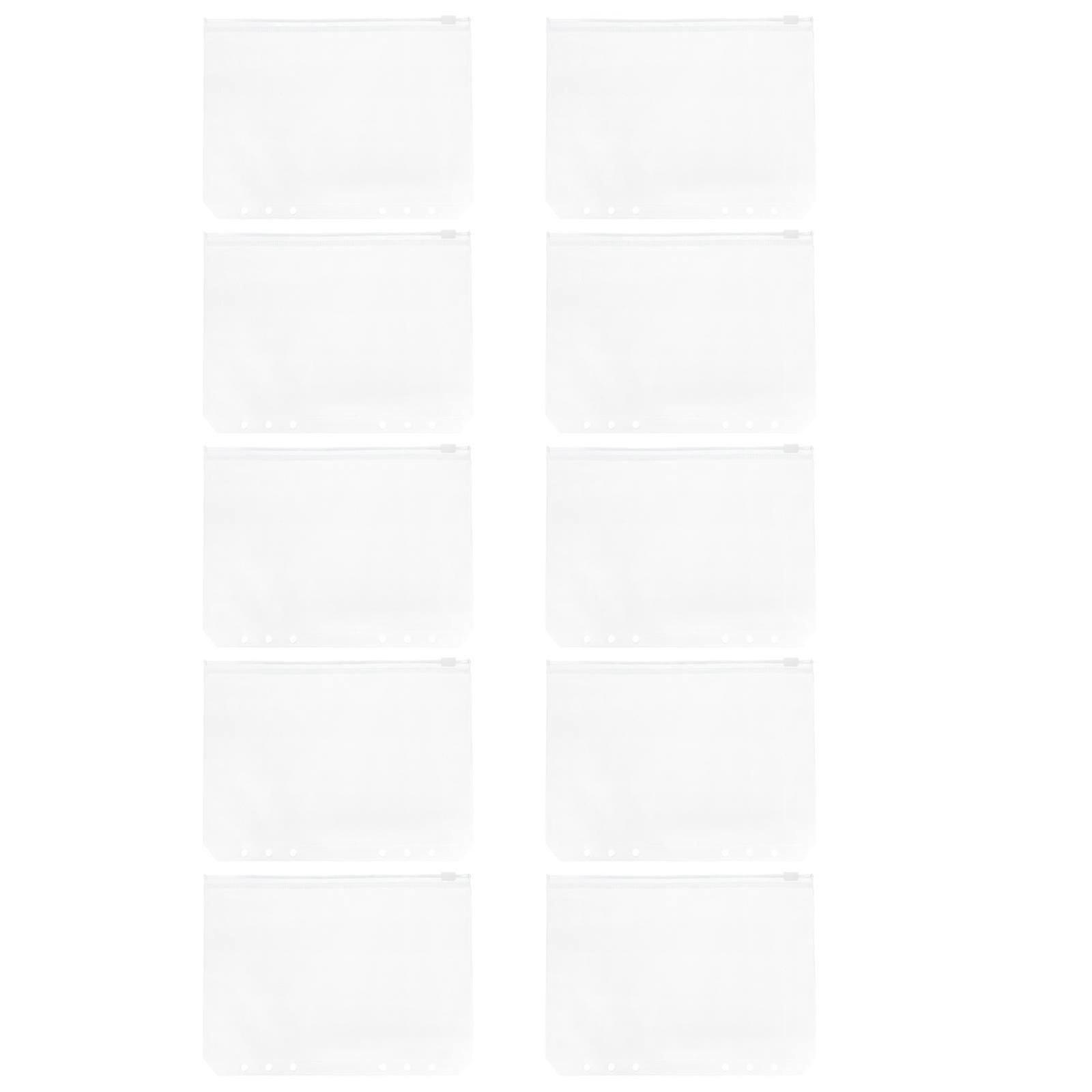 10 Pcs Clear Binder Ring Binder Pockets A5 Zipper Pockets Folder Pockets Binders Photo Pockets Binders