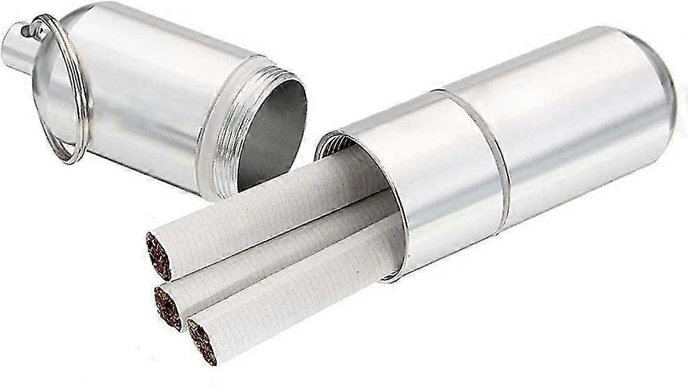 Cigarette Case Portable Waterproof Cigarette Case With Key Ring Round Cigarette Case For Women Men (Black)