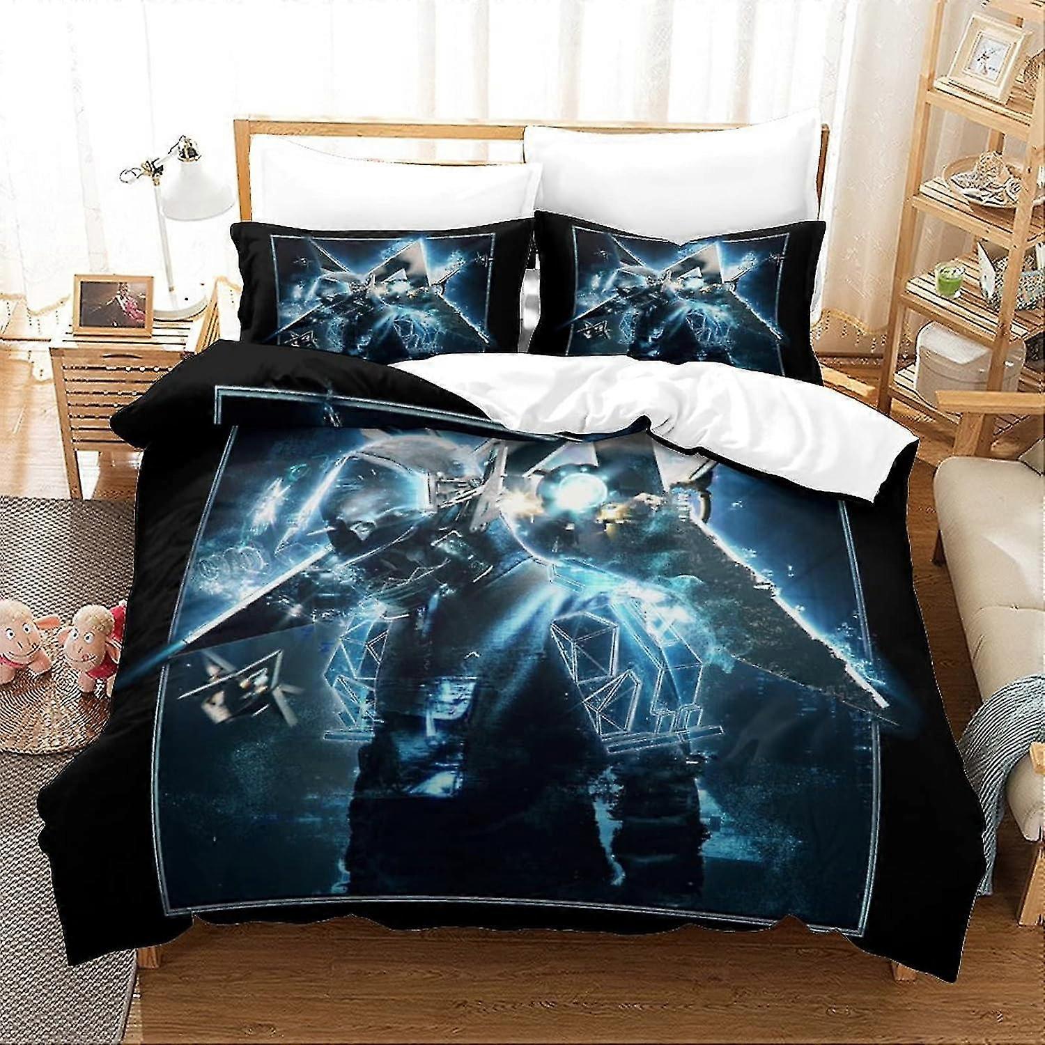 Ultra Soft Music Theme Bedding Set Duvet Cover with 3D DJ Pattern for Teens King Size