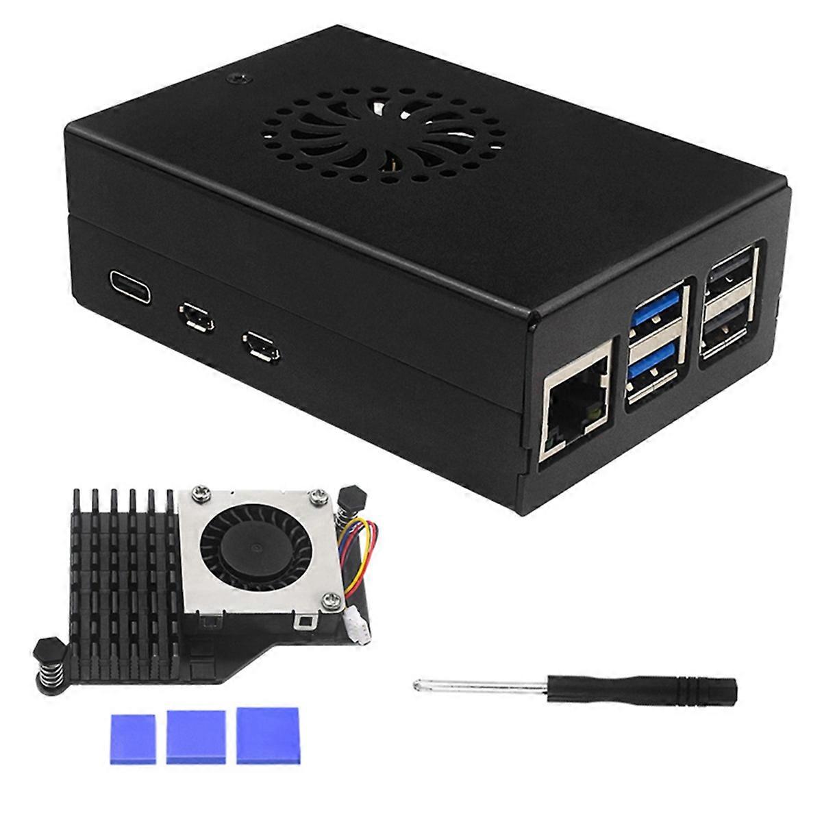 For 5 Aluminum Alloy Shell Active and PassIve Cooling Radiator Enclosure Metal Case for RPi 5