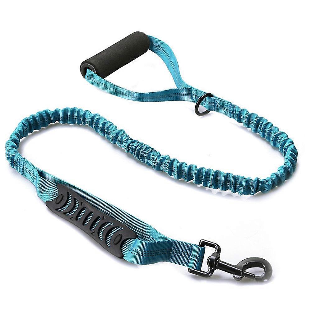 High Reflective Heavy Elastic Bungee Jumping Medium And Large Dog Skin Shock Absorber, With Comfortable Cushion Handle And Traffic Handle-Blue