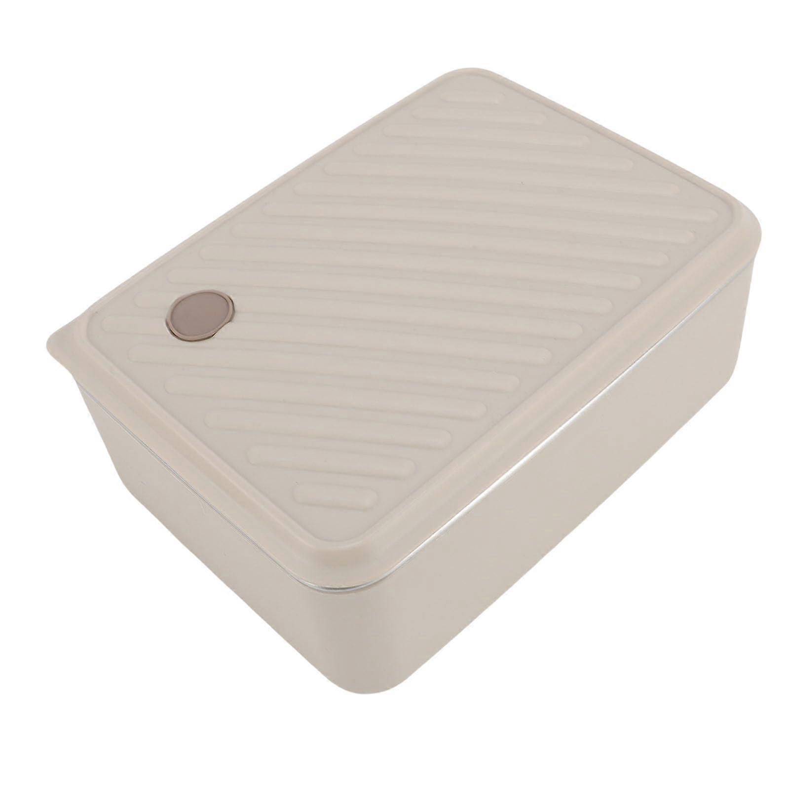 Food Prep Container 1200 ml Sealed Lunch Box Large Capacity for School and Office Beige
