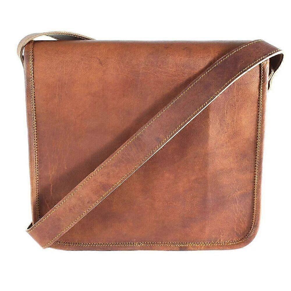 9X11 Perfect New Brown Leather Bag Men's Messenger Shoulder Laptop Bag Briefcase