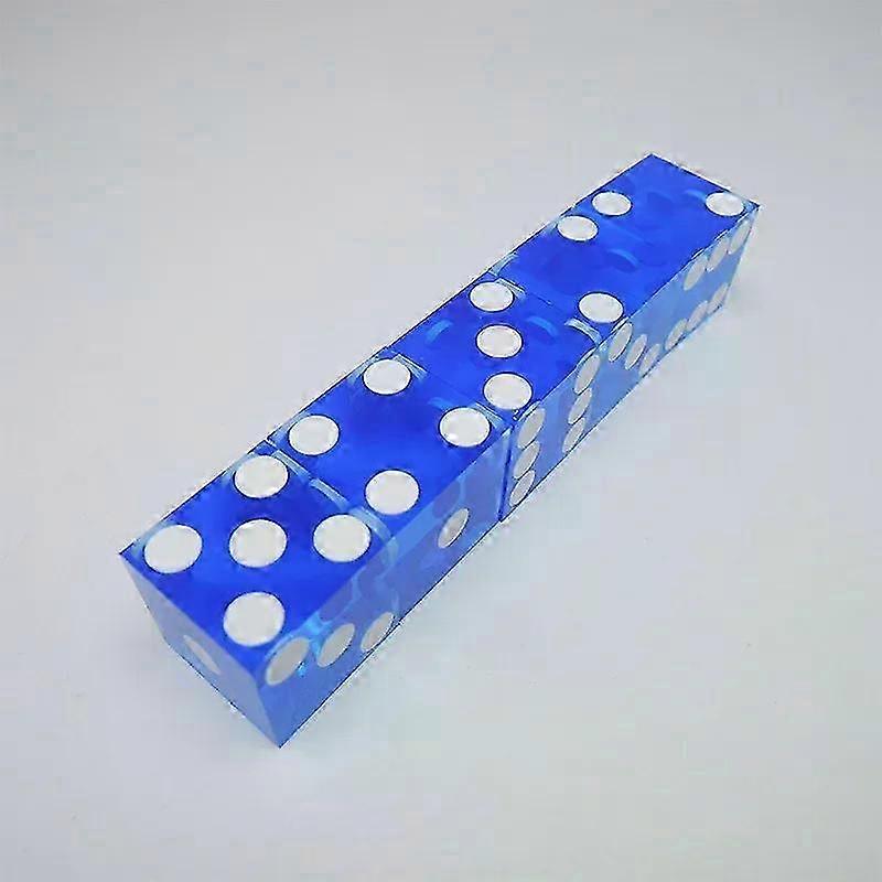 5pcs High-Quality Acrylic 19mm Dice with Razor Edges and Straight Corners Clear Translucent Precision Six-Sided D6 Dice