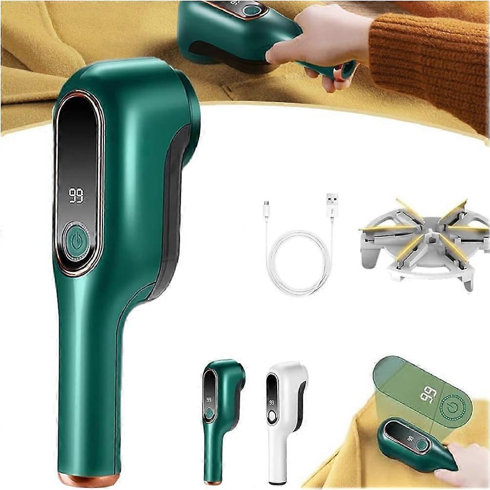 AURA Lint Remover,Rechargeable Lint   Fabric Dust Remover,Digital Power Display ,Rechargeable Lint Remover for Pilling Clothes (Green)