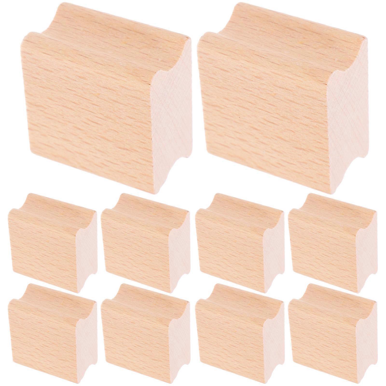 Wood Block Stamp Kit Unfinished Wood Stamp Handle Khaki For Letter Decoration 10Set