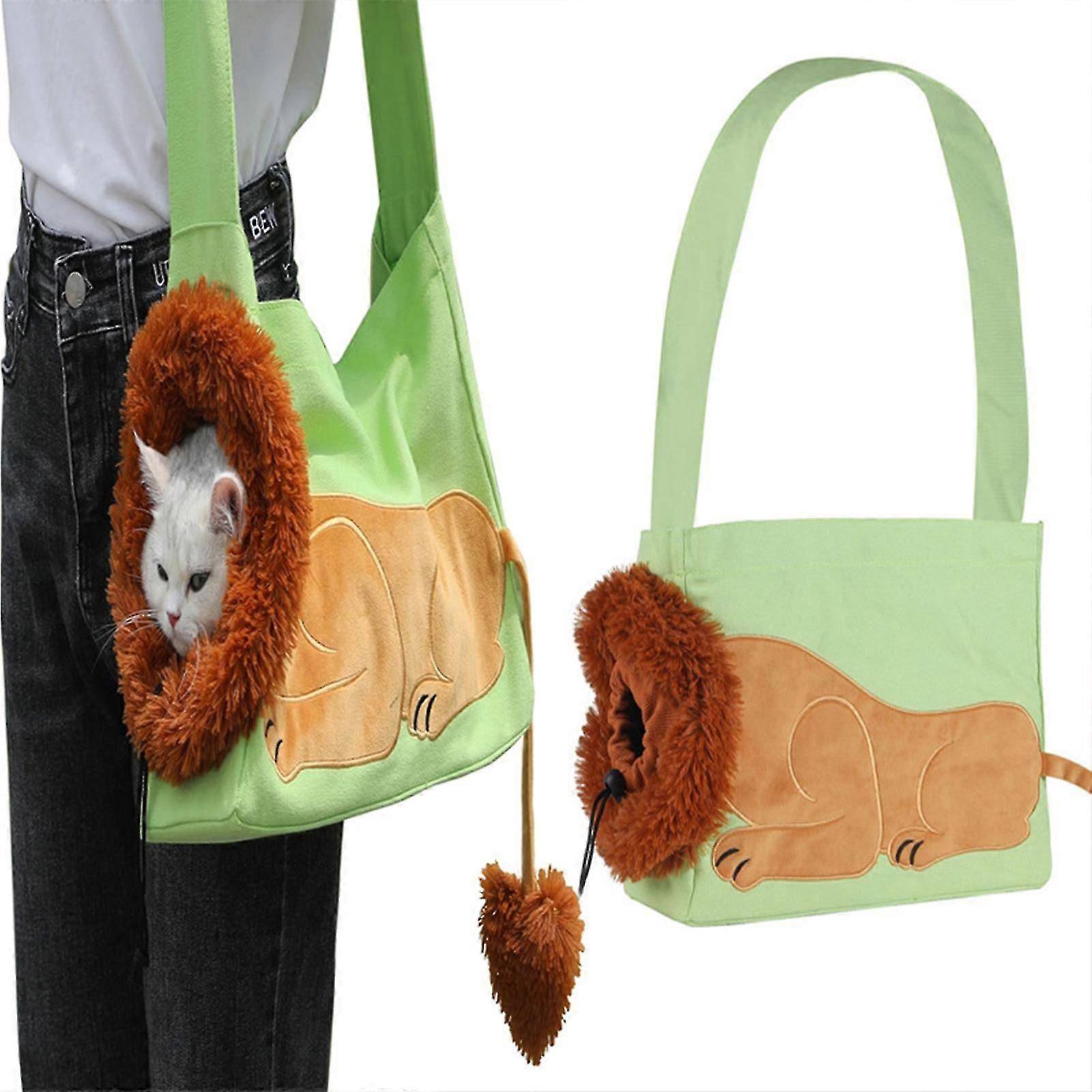 Aslan Şekilli Gösteri Kafası Pet Tuval Şekilli Omuz Çantası, Pet Out Çantası, Outcrop, Pet Out Omuz Çantası