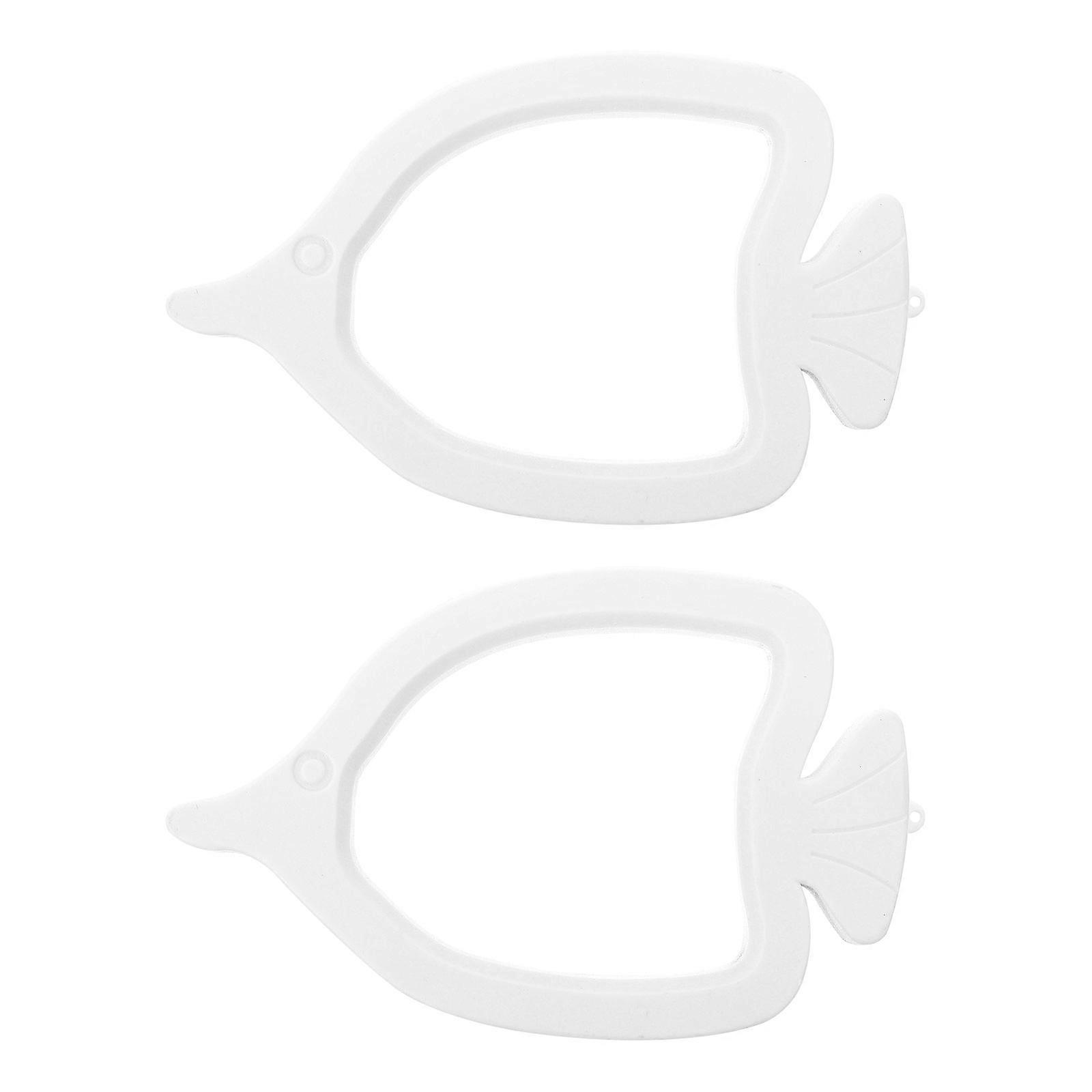 Aquarium Floating Feeder Simple Installation Fish Tank Feeding Ring White Color 12.50X8.00X0.80CM 2Pcs
