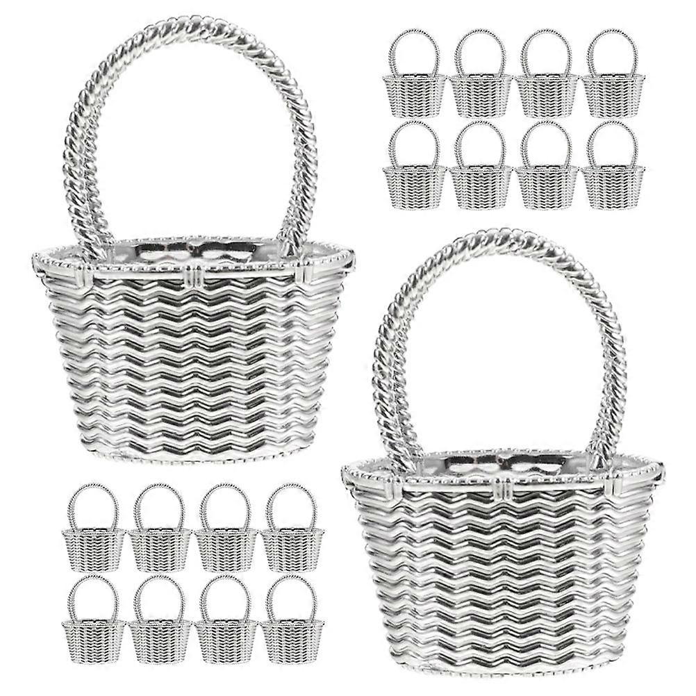 Creative Candy Basket Decorative Candy Box Electroplated Iron Cover 24Pcs