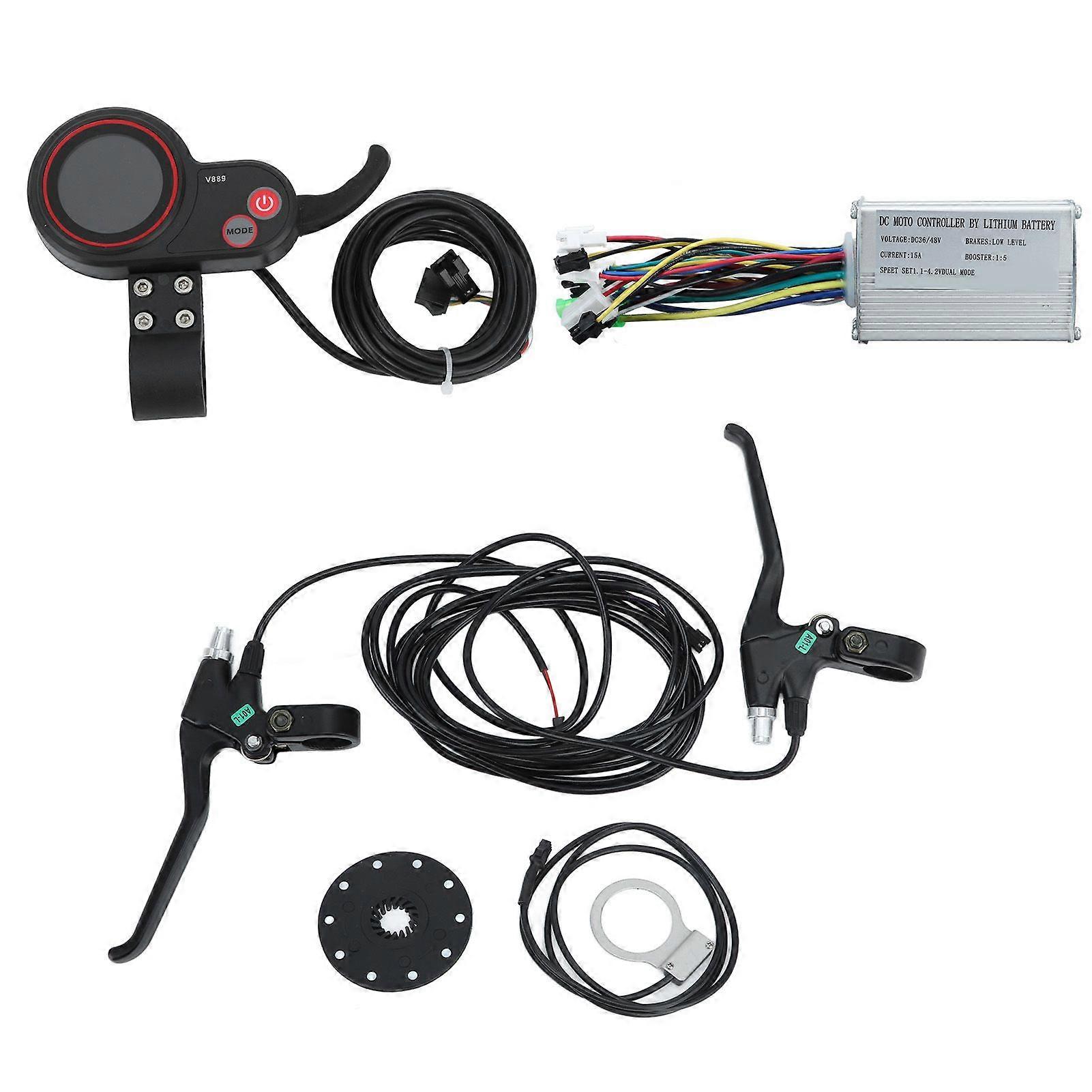 Motor Controller Conversion Set V889 Display Panel Electric Scooter Controller Kit for Bicycle 250W 350W YMQX)