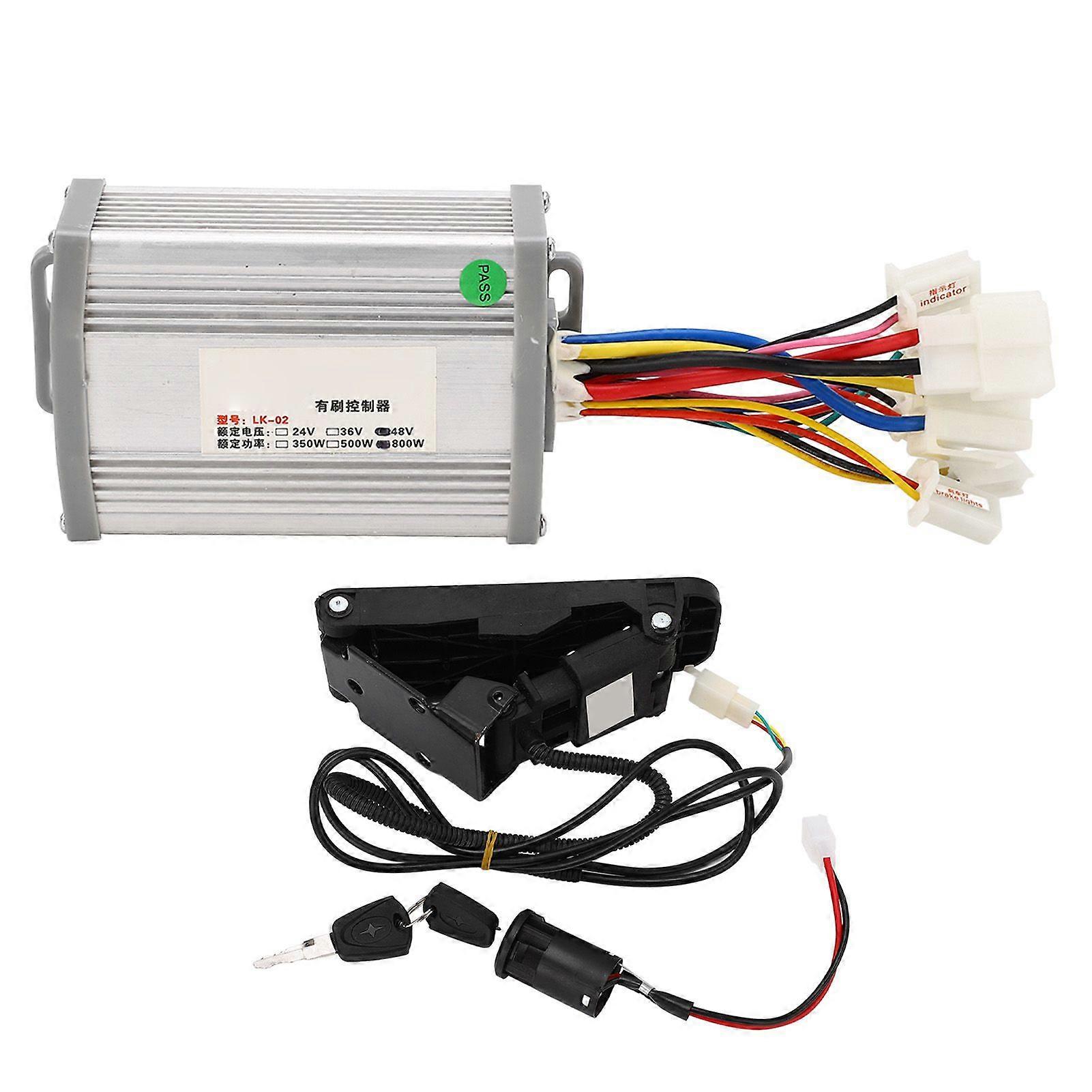 48V 800W Speed Motor Controller and Throttle Pedal with Lock Keys for Electric Bike Scooter YMQX)