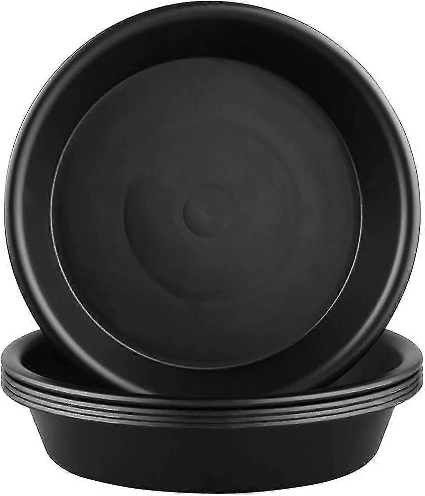 5 Pcs Large Plastic Plant Pot Saucers - Black