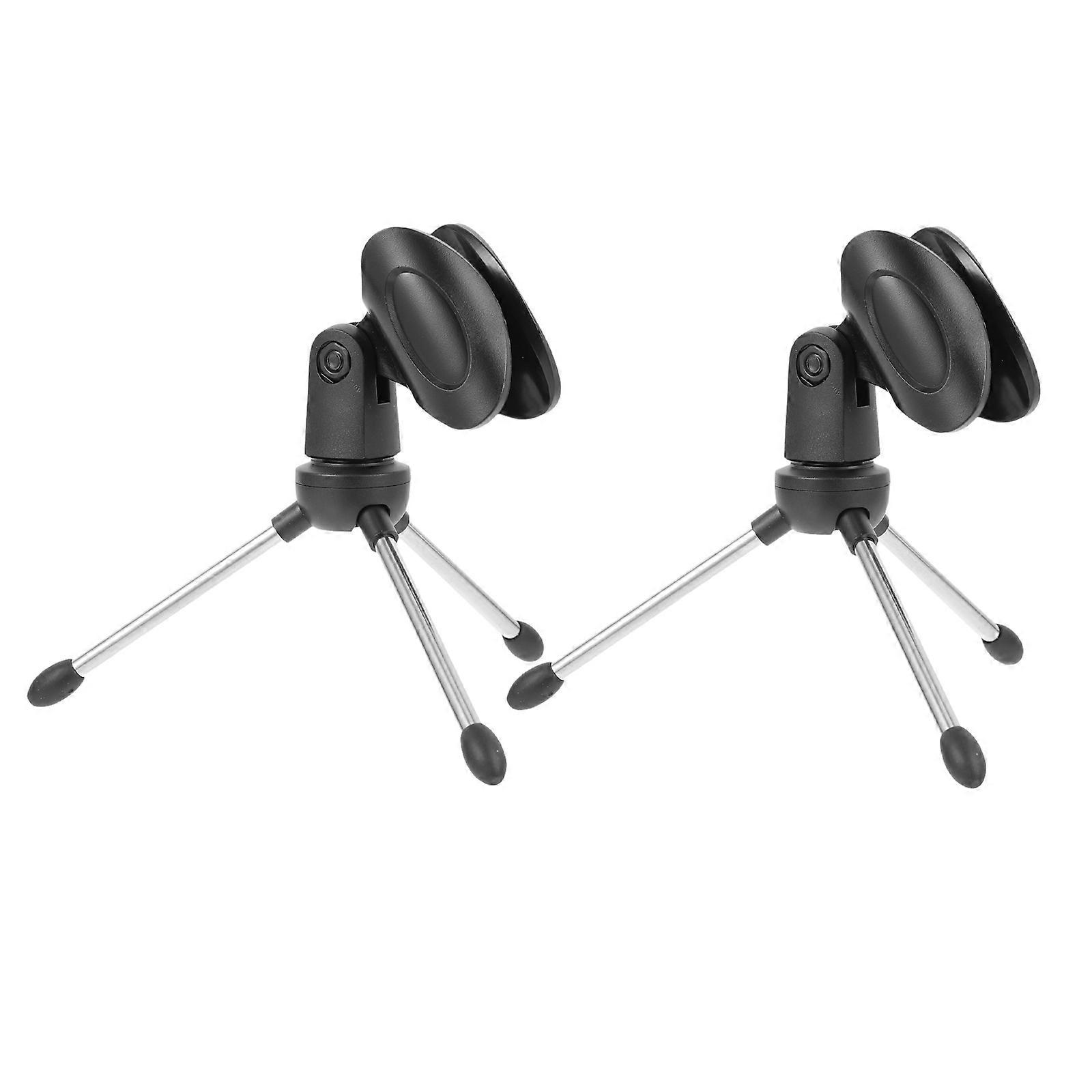 Table Microphone Stand Adjustable Angle Metal Bracket for Live Broadcast 15x7x4cm 2Pack