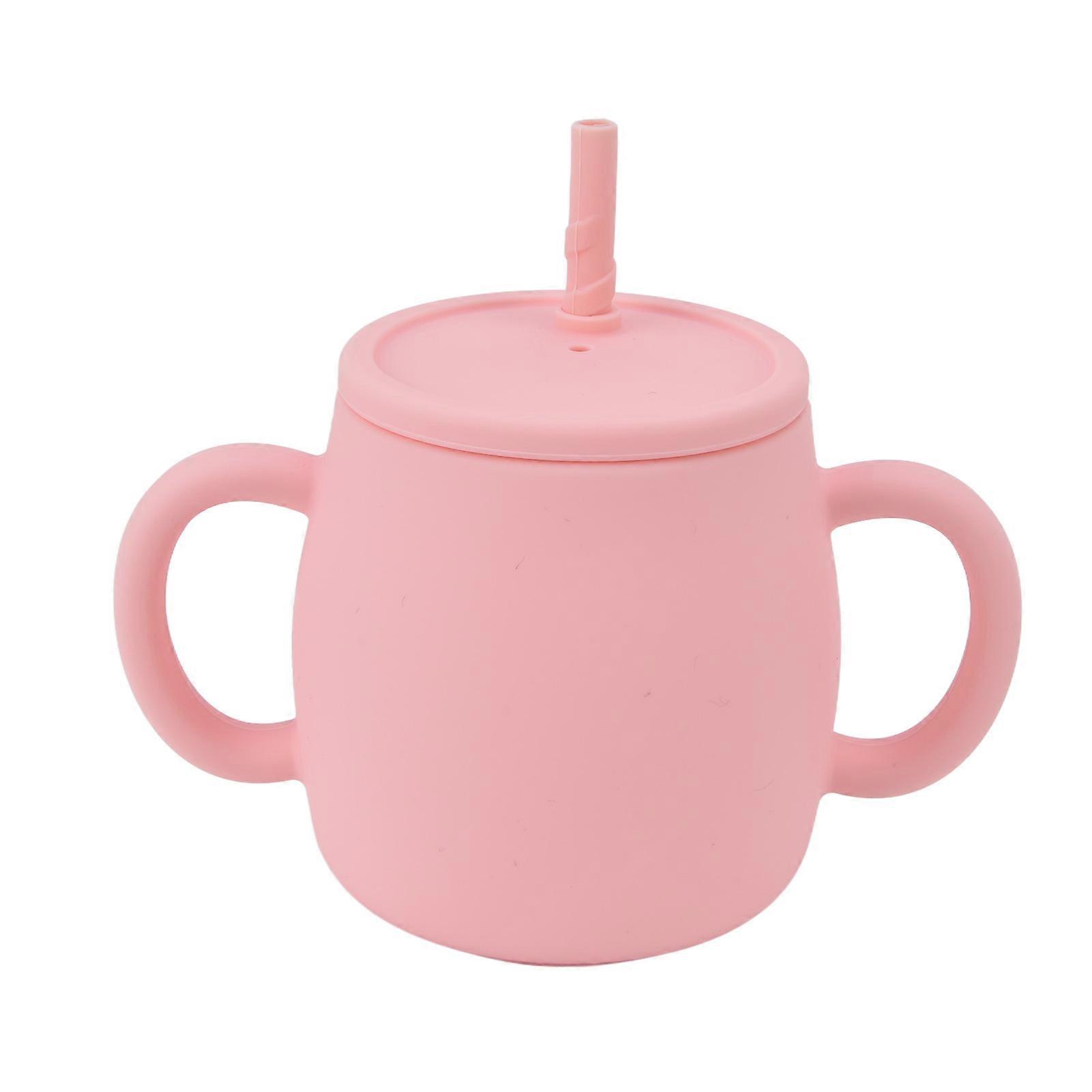 280ml Silicone Drinking Silicone Baby Learning Cup With Straw Lid for Babies Toddlers and Infants