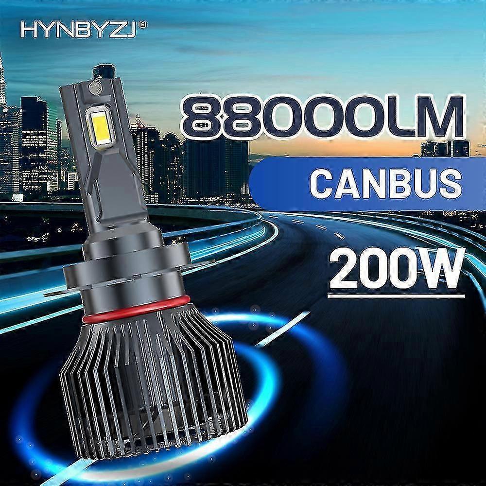 200w High Power LED Headlight 88000lm H7 H4 H11 Compatible with H8 H11 9005 Hb3 9006 Hb4 9004 9007 H13 Turbo Lamp 6000k