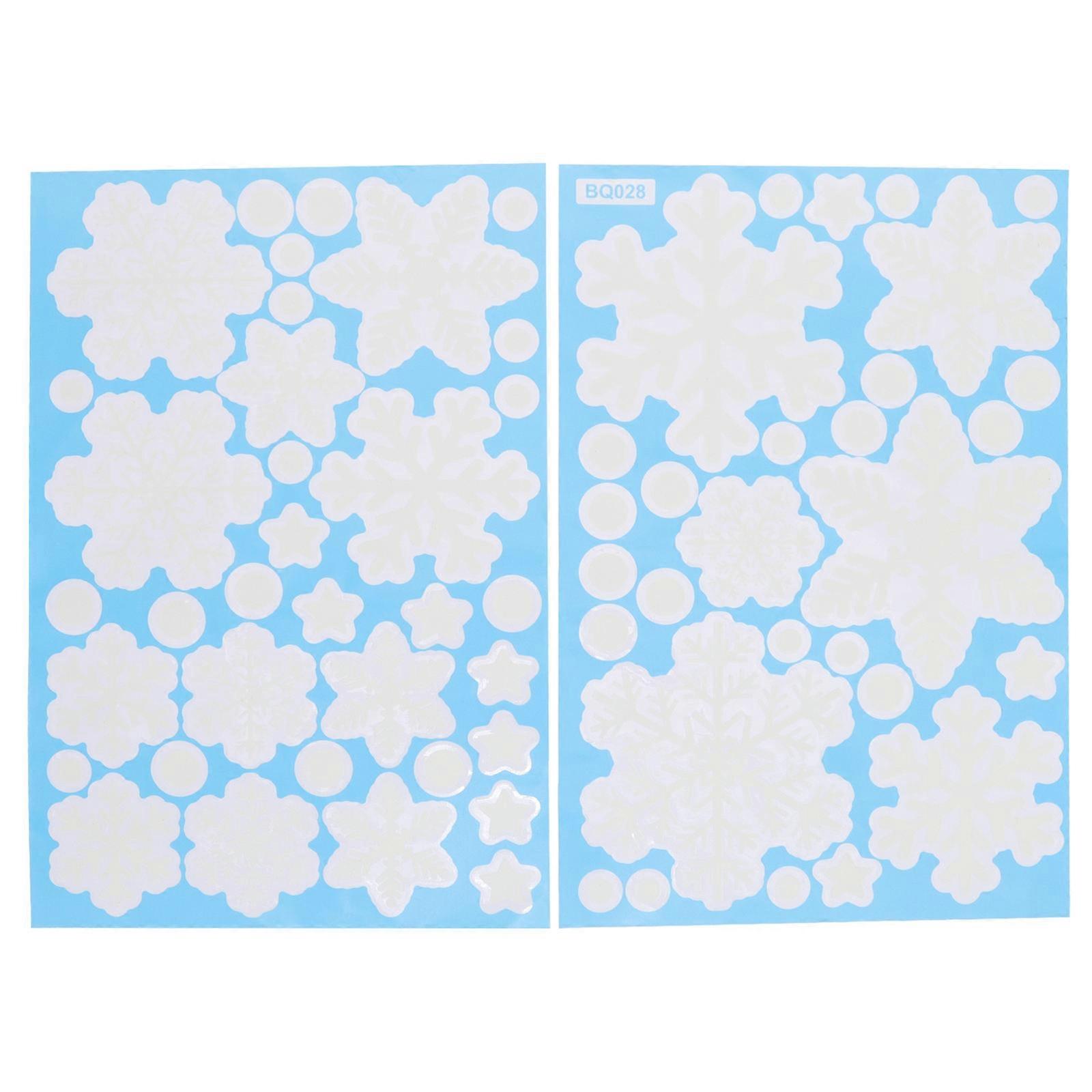 Christmas Luminous Snowflake Stickers Fluorescent Electrostatic Decals for Window Shop Decoration Versatile Holiday Home Mall Decor Unique Visual