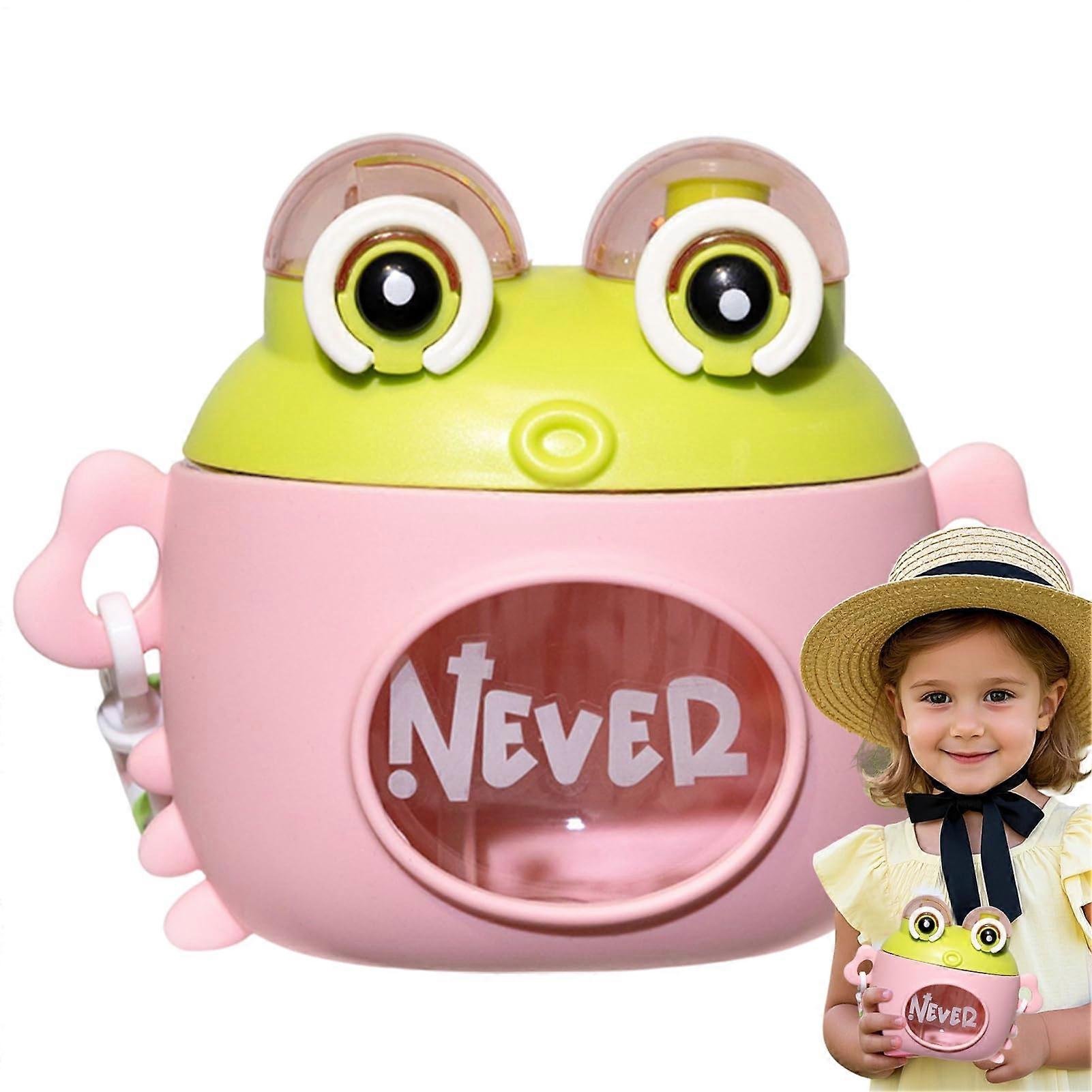 Children's Drinking Bottle, 600 ml, Leakproof Cup with Two Attachments, Pink