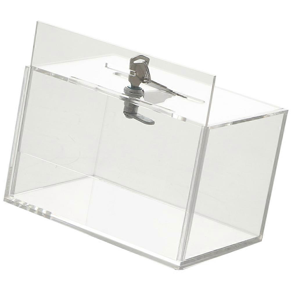 Acrylic Clear Card Box with Lock for Home Use and Practical Transparent Storage Box 10.5x6.5x4.5 Inches