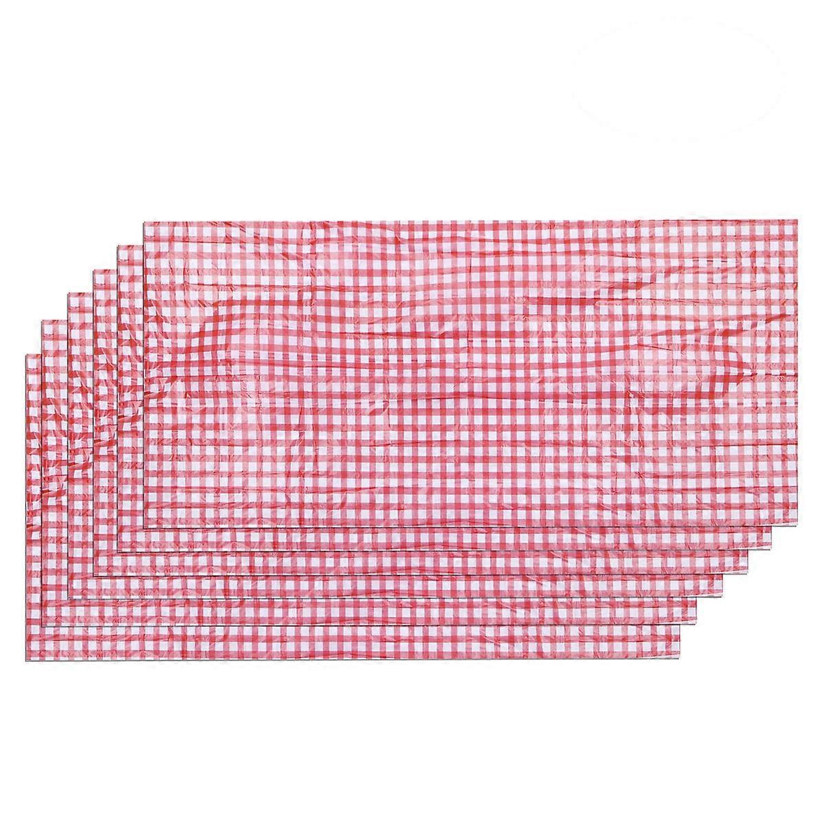Grid Table Cover Washable Peva Material For Restaurant Party Christmas New Year Event 137x274cm Scratch Resistant Stain Resistant 6Pack