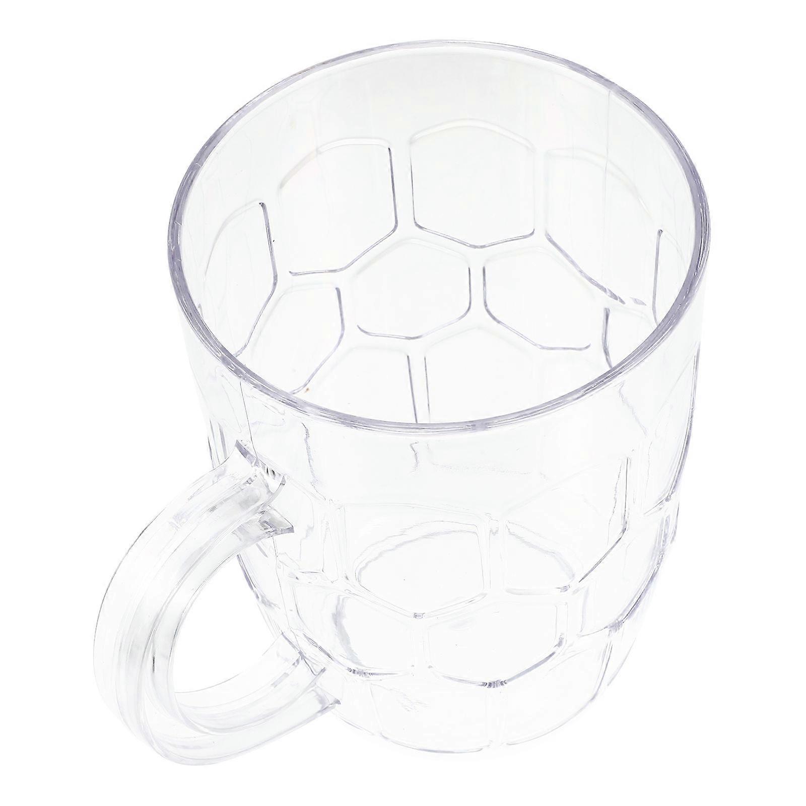 Drinking Glass With Handle Acrylic Beer Mug Traditional Shape For Beverages Suitable For Adults Transparent Color 530ml Reusable 1Set