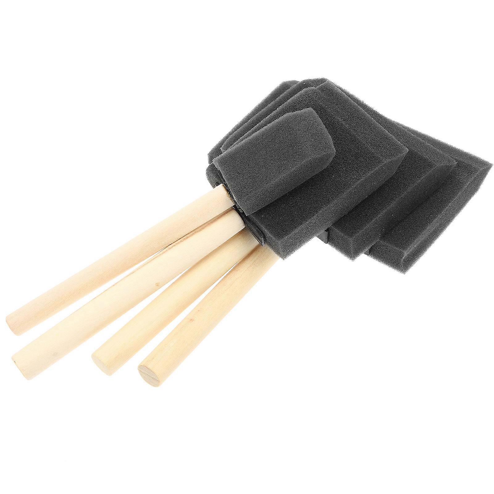 Durable Black Sponge Paint Brushes for Home Use Crafted from Wood and Sponge 3 Sets