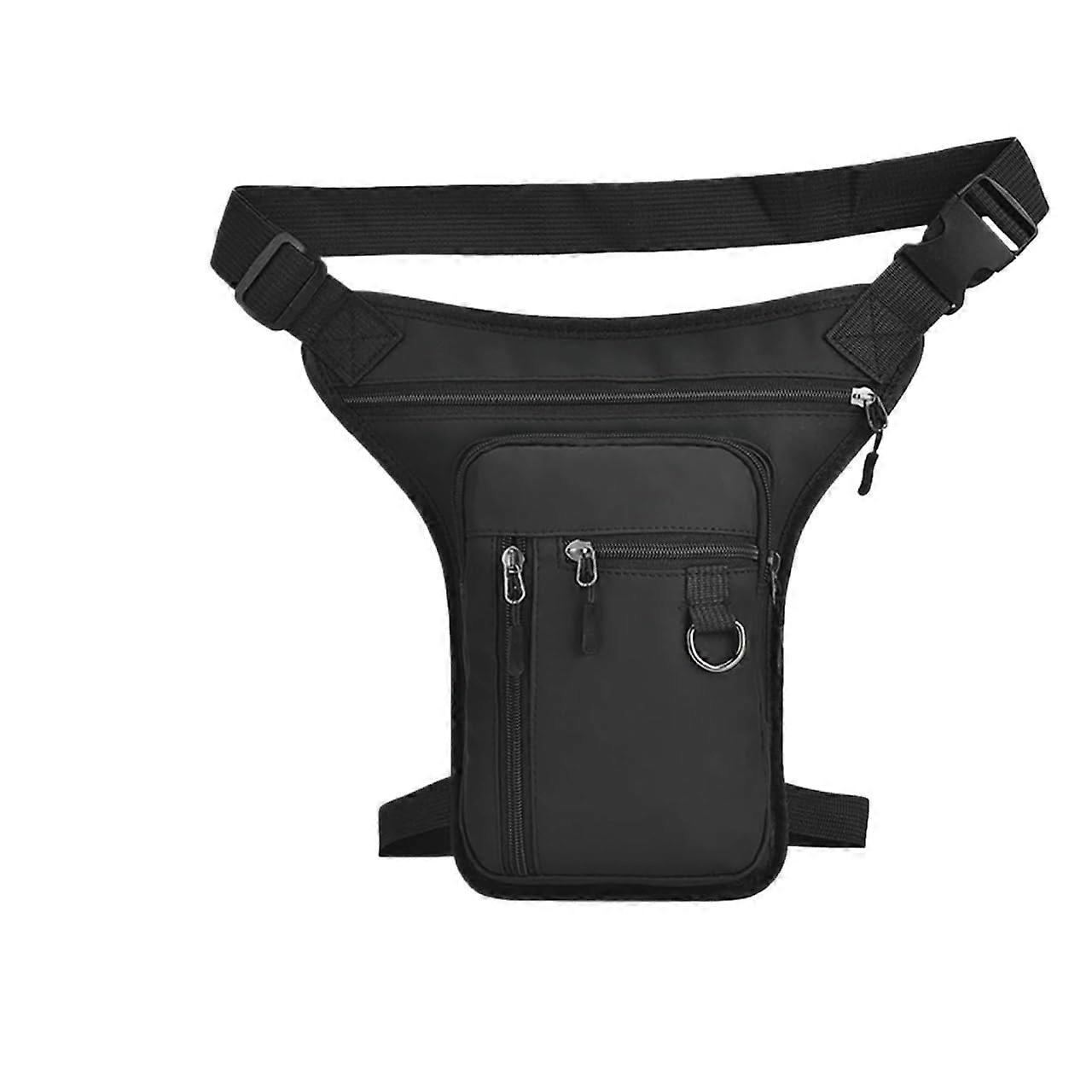 Motorcycle Leg Bag Men's Hard Shell Waist Bag for Men and Women, Black, for Phone and Wallet, Multifunctional
