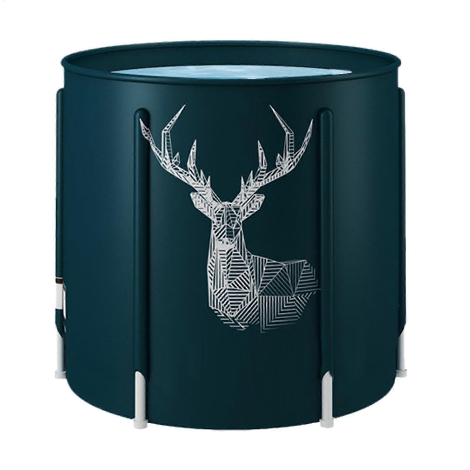 Portable Foldable Bathtub, Waterproof Oxford Fabric Shower Barrel, Lightweight for Adults, Spa and Ice Bath Deer.