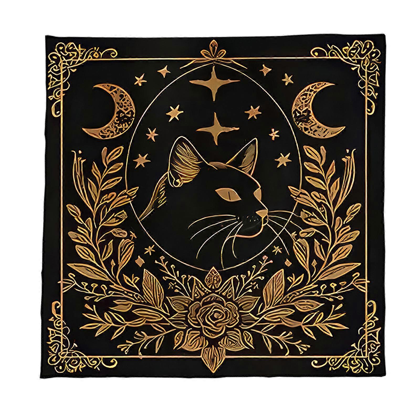 Star Flower Pattern Tarots Card Tablecloth Altars Cloth Altars Cloth Divinations Card Table Cloth Tapestry Easy Use B 75x75cm