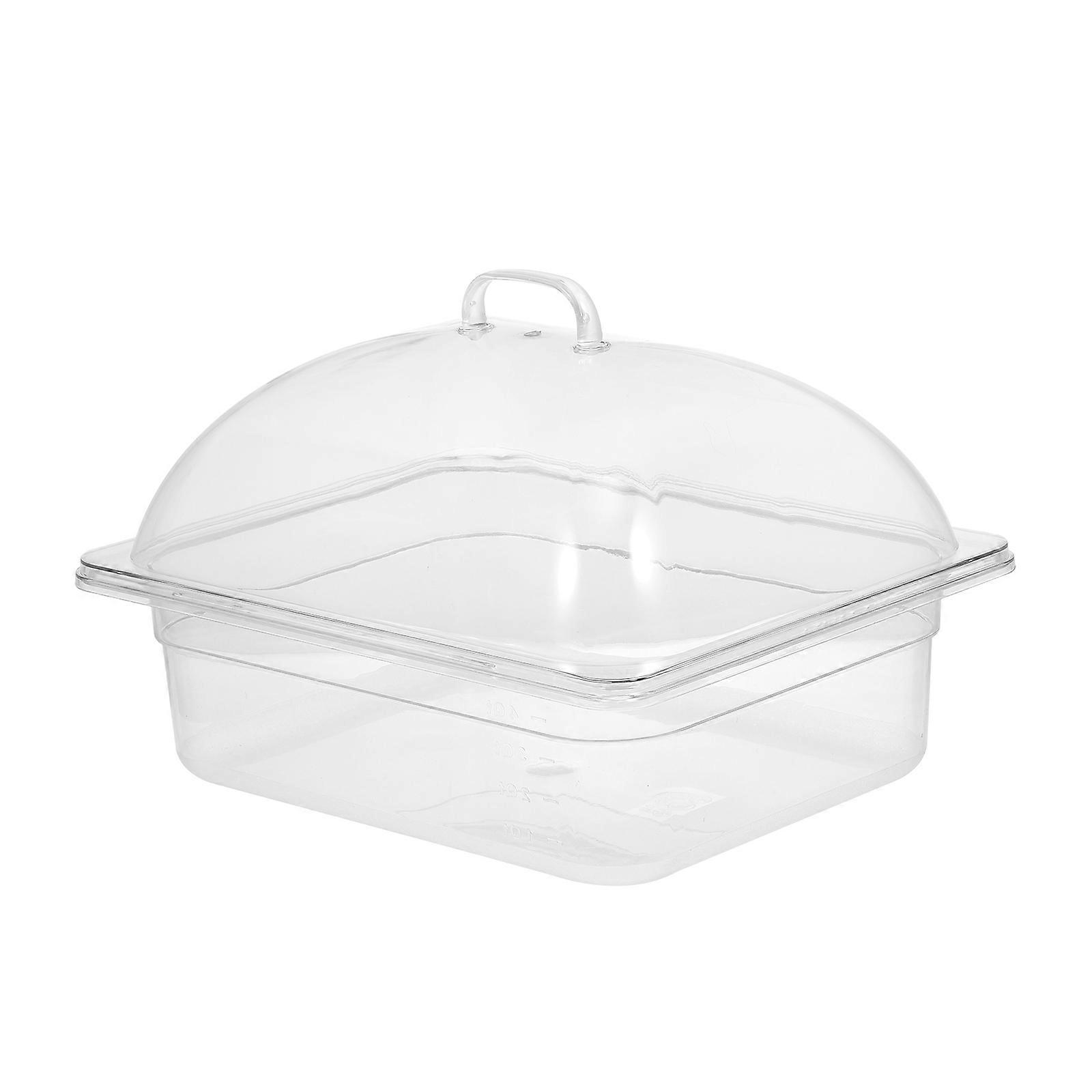 PC Transparent Food Serving Tray with Lid Lightweight Buffet Tray for Kitchen, Parties and Food Preservation