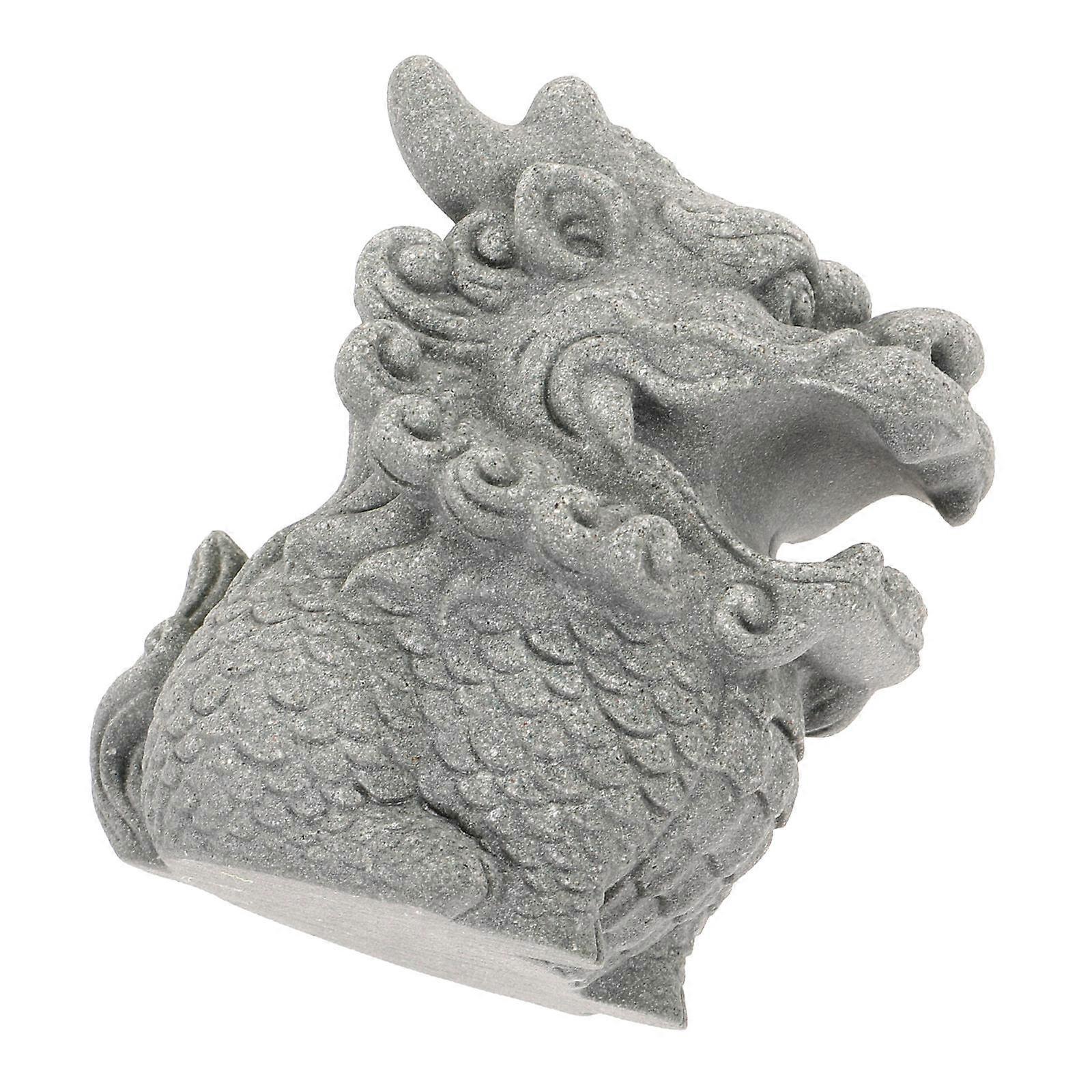 Grey Stone Lion Decor for Decoration Create Warm Atmosphere with Fine Craftsmanship Stone Artwork for Living Room Bedroom