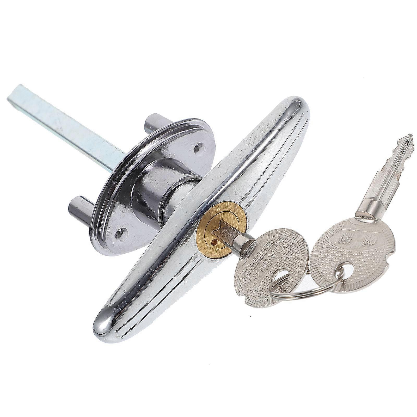 Garage Door Security Devices T-Handle Lock Emergency Release Manual Opening Silver 14.00X10.00X4.00CM 1 Set