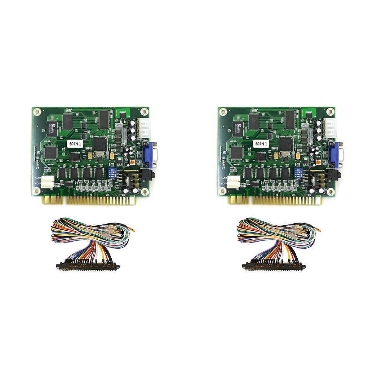2X 60 in 1 Multicade PCB Board Arcade Game Board with 28P Cable VGA Output Arcade Game Board Horizon