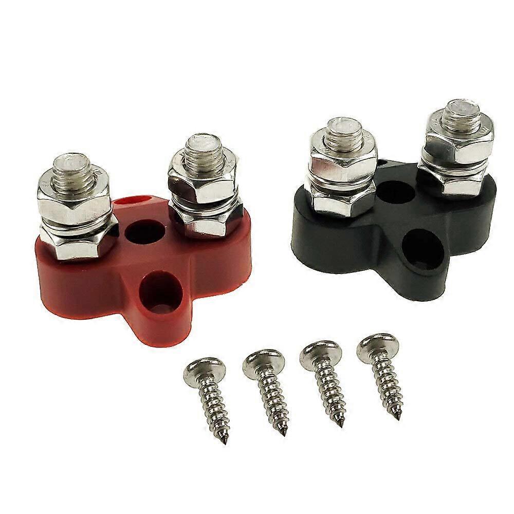 Klemmenblock 2Pack DC 48V M8 (5/16") High-Temperature Resistant Dual Heavy-Duty Power and Ground Connection Block