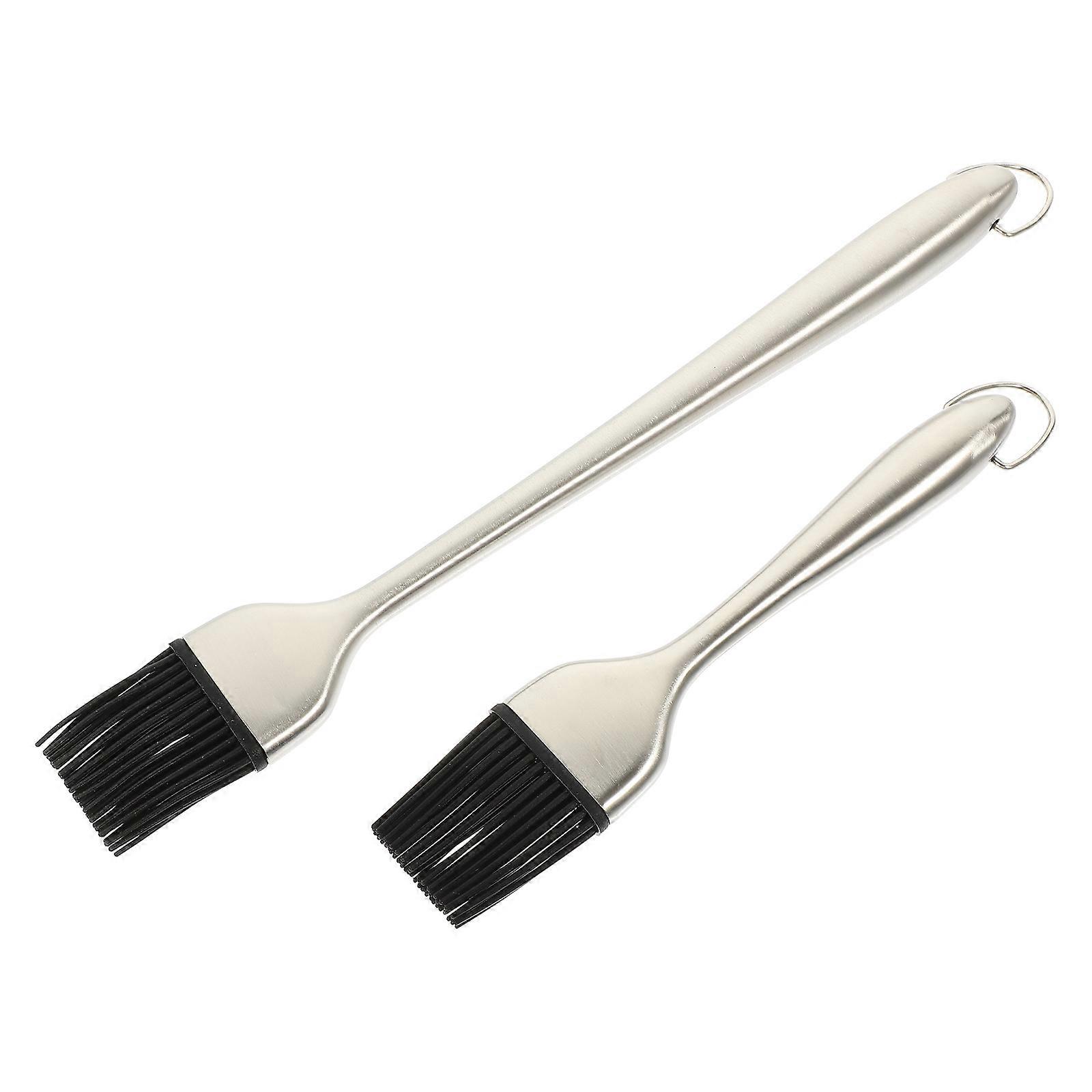 Heat Resistant Barbecue Oil Brush Set 2pcs Lightweight Basting Brushes for Grilling, Baking, Cooking with Hanging Loop for Easy Storage