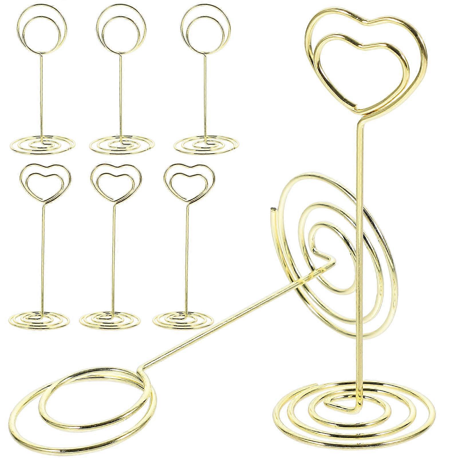 Golden Aluminum Alloy Place Card Holders for Office Use with Stable Base and Bright Finish 8 pcs Mini Size