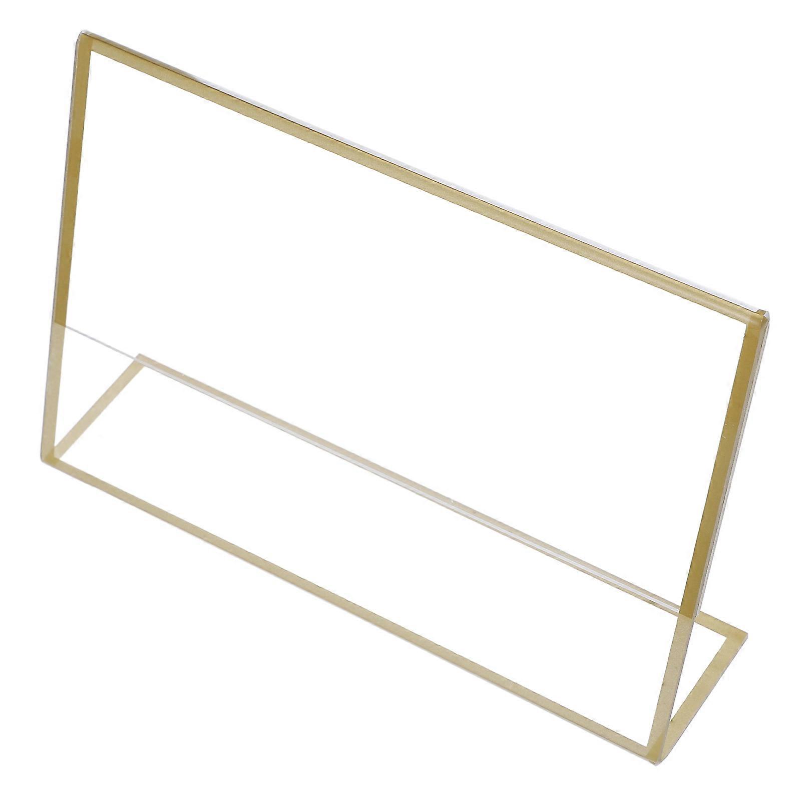 Gold Acrylic Frames L Shape Double Sided Clear Table Top Sign Photo Display Stand For Wedding Table Number Restaurant Photos Office 10.2x15.2cm 6Pcs